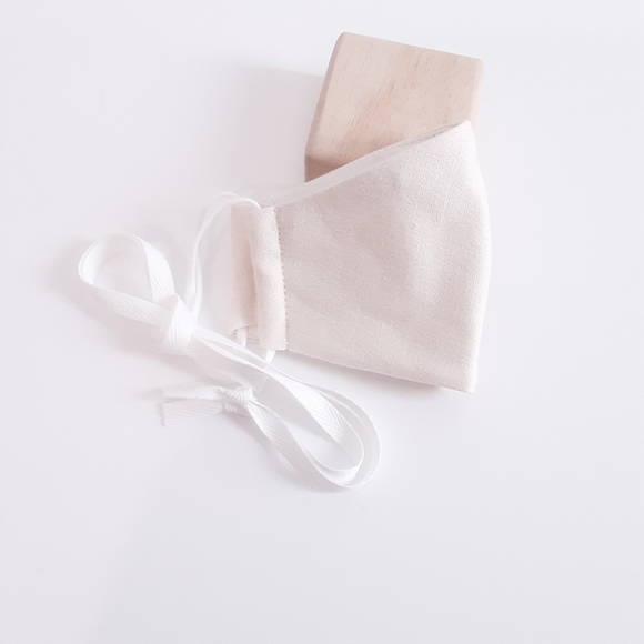 Face mask Cream cotton Nose wire Minimalist - Picture 1 of 4